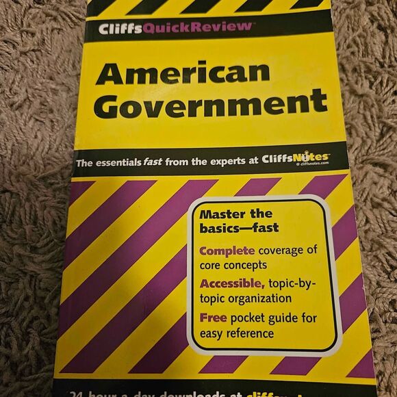 American Government Cliffs Quick Review The Essentials Fast - Picture 1 of 4